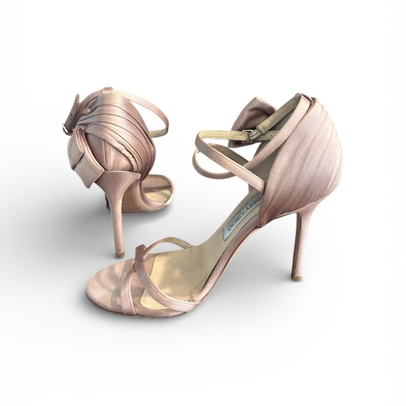 Jimmy Choo Pink Strappy Heels with Bow Detail - Picture 2 of 5